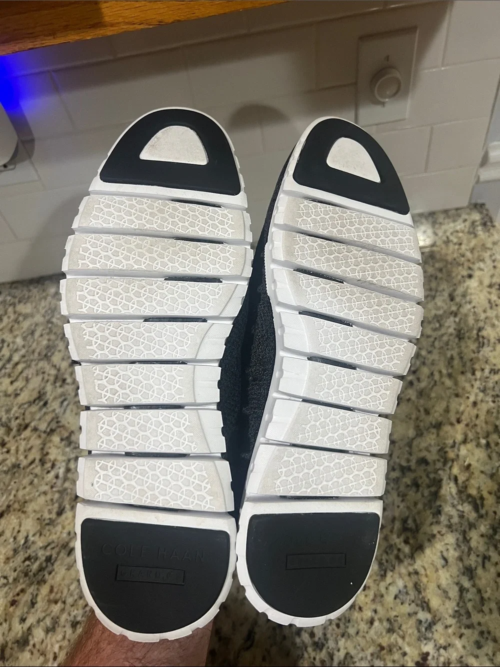 Men's Black Knit Sneakers with White Sole